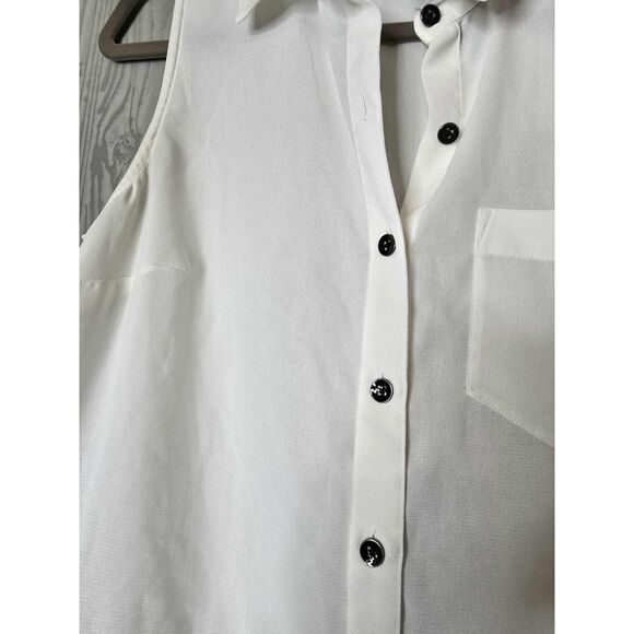 Cabi Button Front Sleeveless Blouse with Pleated Hem – Size Small - Picture 7 of 8